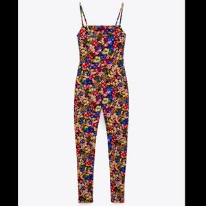 ZARA FLORAL PRINT JUMPSUIT